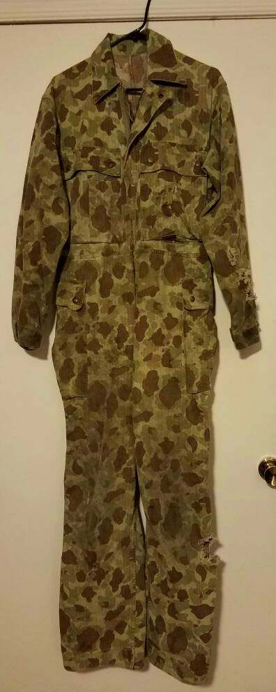 WW2 Army Camo One-Piece Coverall - CAMOUFLAGE UNIFORMS - U.S. Militaria ...