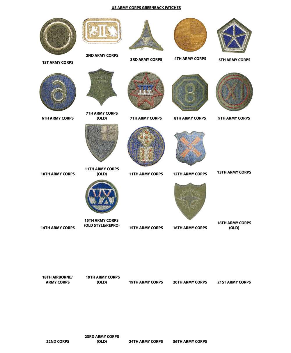 Greenback Patch List - ARMY AND USAAF - U.S. Militaria Forum