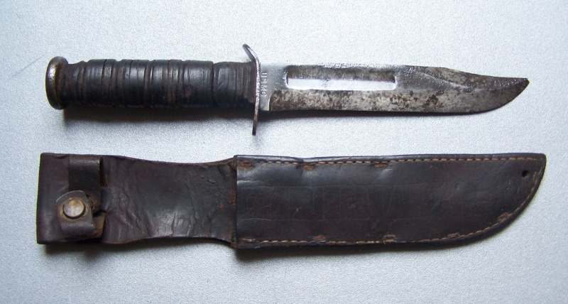 WWII kabar with red spacer near guard questions - EDGED WEAPONS - U.S ...