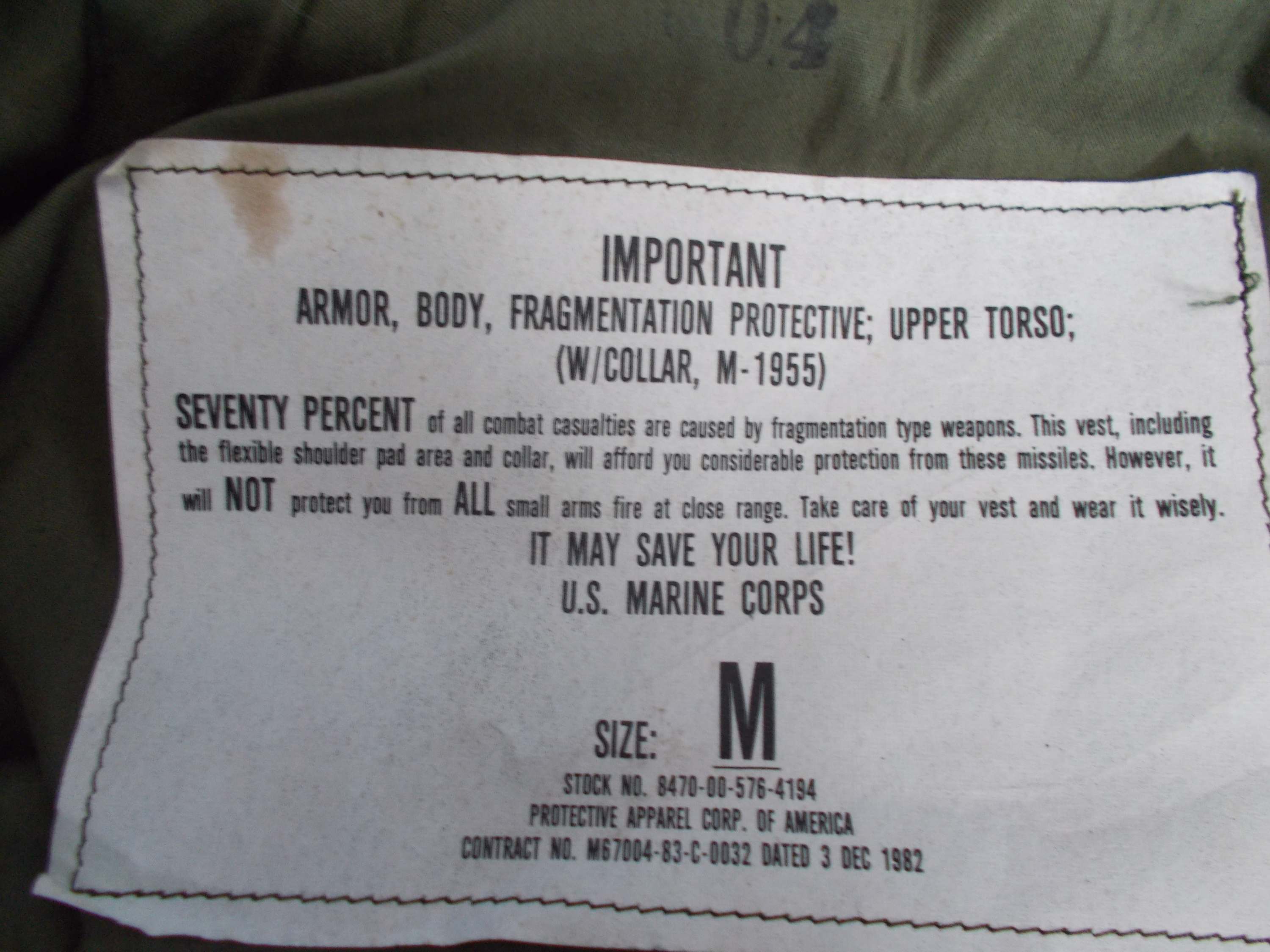 USMC m55 vest 3rd pattern? - BODY ARMOR - U.S. Militaria Forum