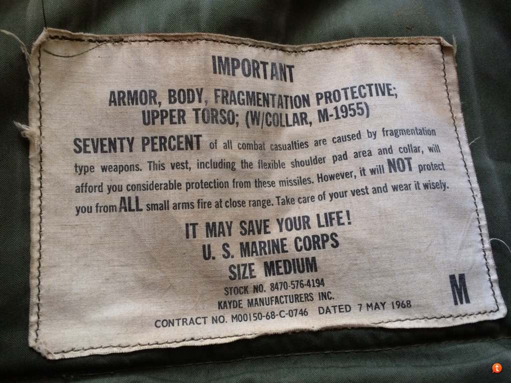 Antique store find. M-1955 USMC Flak vest. - BODY ARMOR - U.S ...