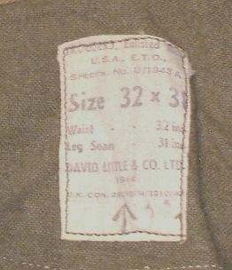 Question about British made US Army WWII pants, maybe? - UNIFORMS - U.S ...