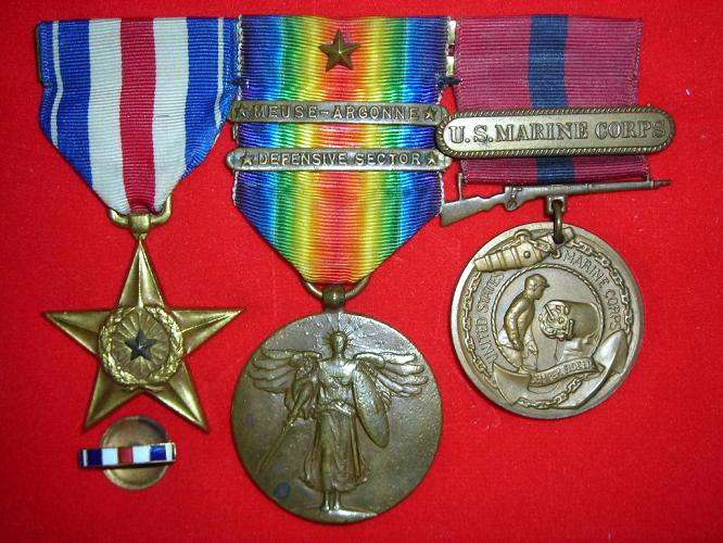 US Marine WWI Silver Star Set - MEDALS & DECORATIONS - U.S. Militaria Forum