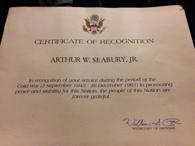 Cold War Certificate of Recognition MISC MILITARIA U S Militaria Forum