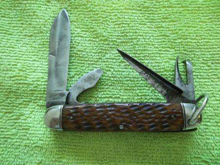 VG VINTAGE HAMMER BRAND SCOUT 5 MLULTI-FUNCTION CAMPING KNIFE BORN