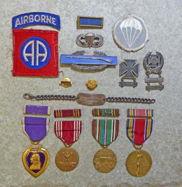 82nd AB, 507th PIR, Normandy, WIA Operation Varsity - MEDALS ...