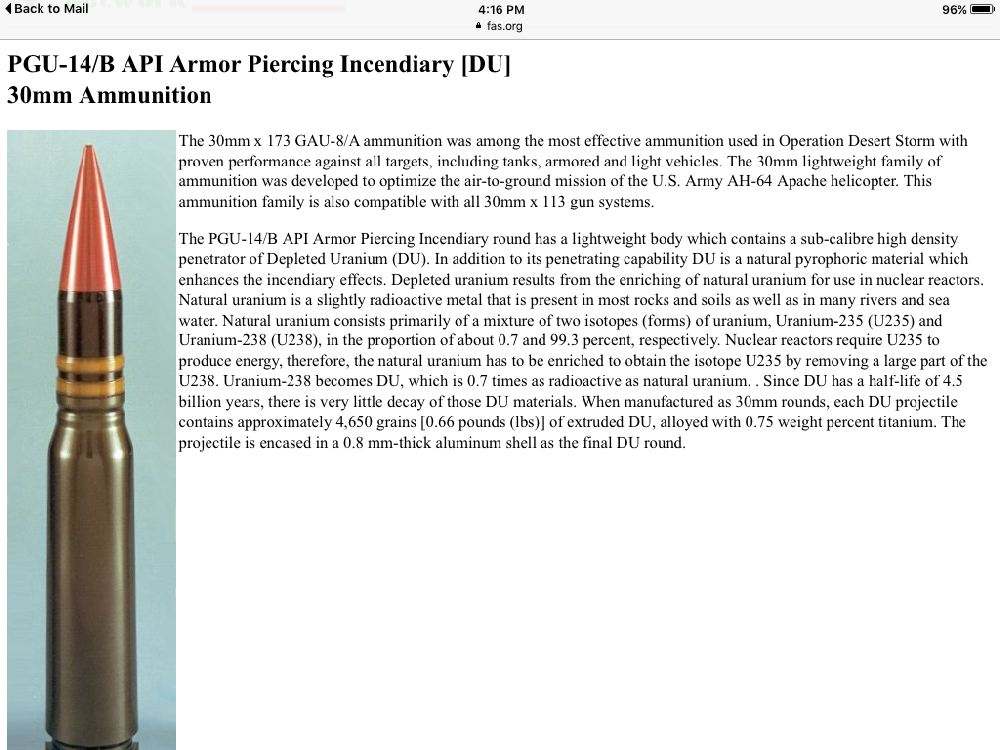 30mm PGU14B/B Depleted Uranium - FIREARMS - U.S. Militaria Forum