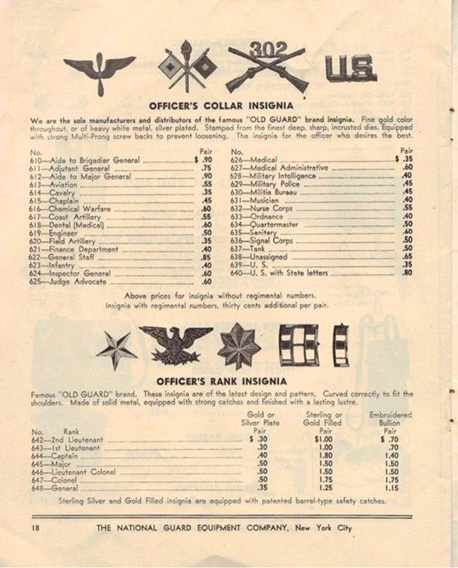 1935 National Guard Equipment Co., N.Y.C. - UNIFORMS - U.S. Militaria Forum