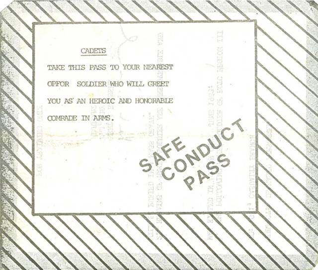 Opfor Safe Conduct Pass Ephemera Photographs And Military Artwork U S Militaria Forum