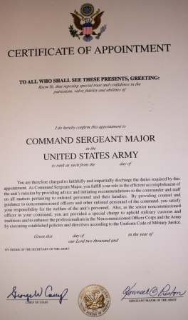 2000 ed. Army Promotion and Appoinment Certificates - EPHEMERA ...