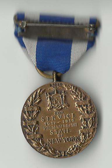 Numbered New York State Medal for WW1 Service - MEDALS & DECORATIONS ...