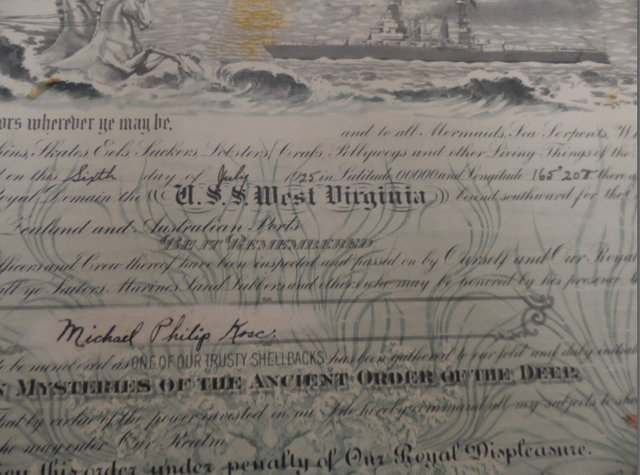 1920's USN Shellback Certificates...Battleships - EPHEMERA, PHOTOGRAPHS ...