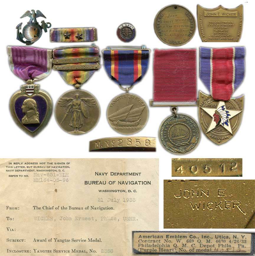 EGA worn by Corpsman attached to USNC in France WWI - MARINE CORPS EGA ...