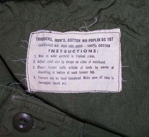 Vietnam Era OG Tropical Combat & Hot Weather Trousers - UNIFORMS