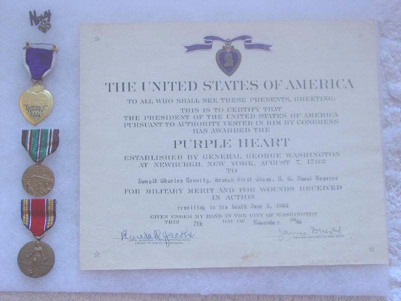 D-Day Posthumous Navy Purple Heart Grouping - GROUPINGS PAGE - U.S ...