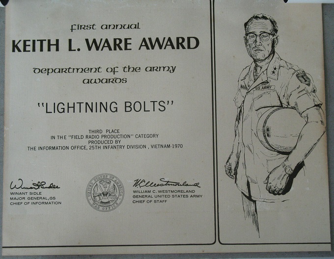 MG Keith L Ware Award, RVN 1970 CO Big Red One WWII MOH - EPHEMERA ...