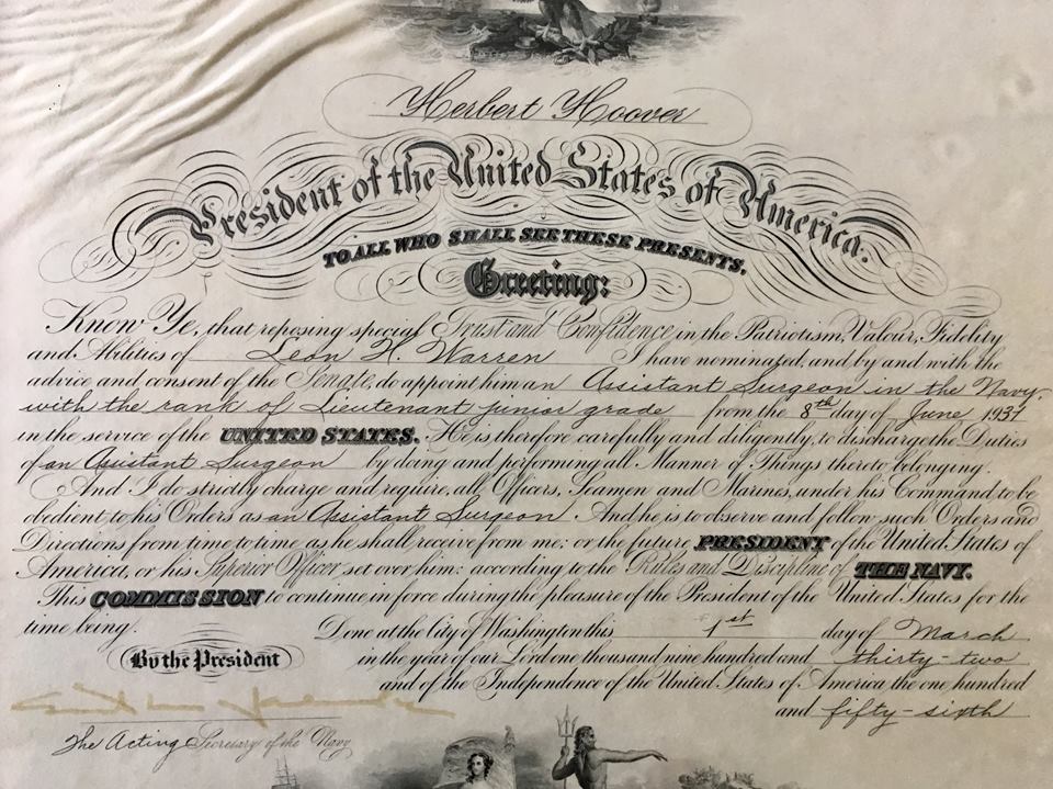 civil war navy promotion certificate