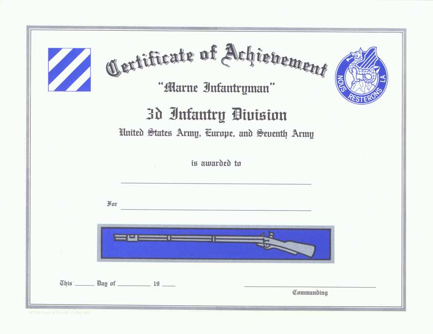 Combat Infantryman Badge Certificate