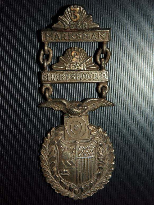 Tiffany - Made 3 Year Marksman / 2 Year Sharpshooter Medal - ARMY ...