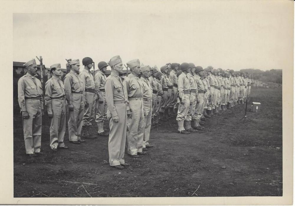 WWII 7TH Infantry Division troops marching in formation - EPHEMERA ...