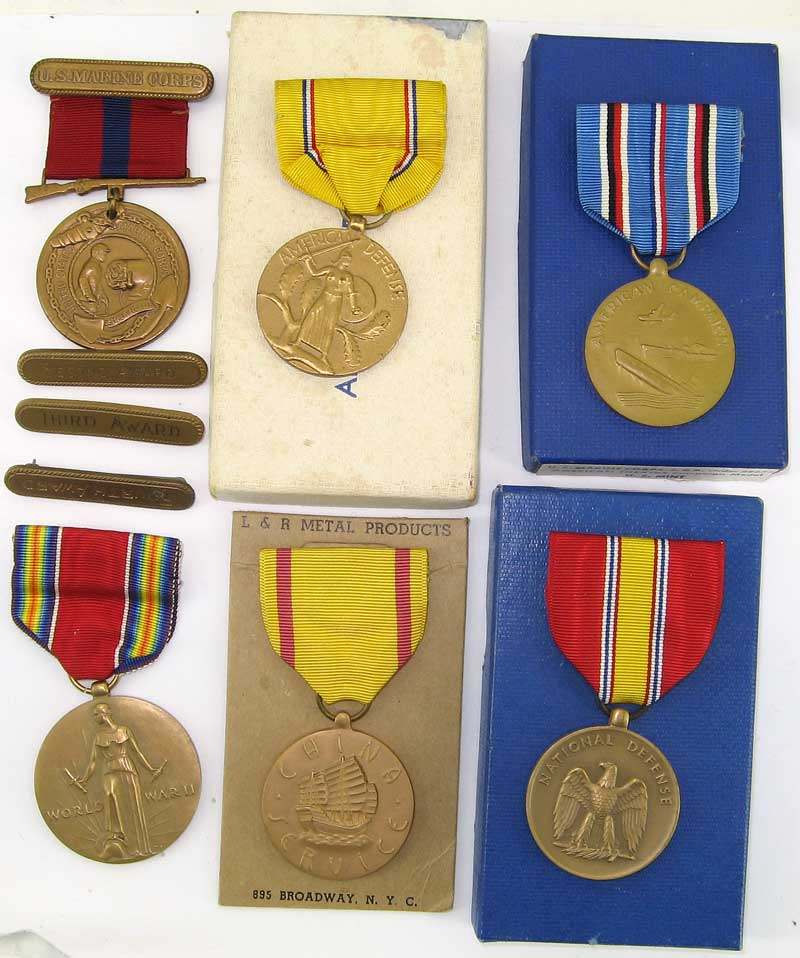 Marine 1937-1959 only six ribbons, no Pacific or Korean war service ...