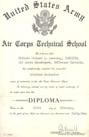 Army Air Force Technical School Diplomas - EPHEMERA, PHOTOGRAPHS ...