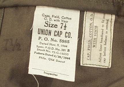 M-1950 Field Cap - UNIFORMS - U.S. Militaria Forum