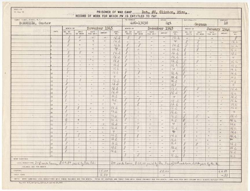 Payments to Axis POWs - PRISONERS OF WAR / P.O.W.'S - U.S. Militaria Forum