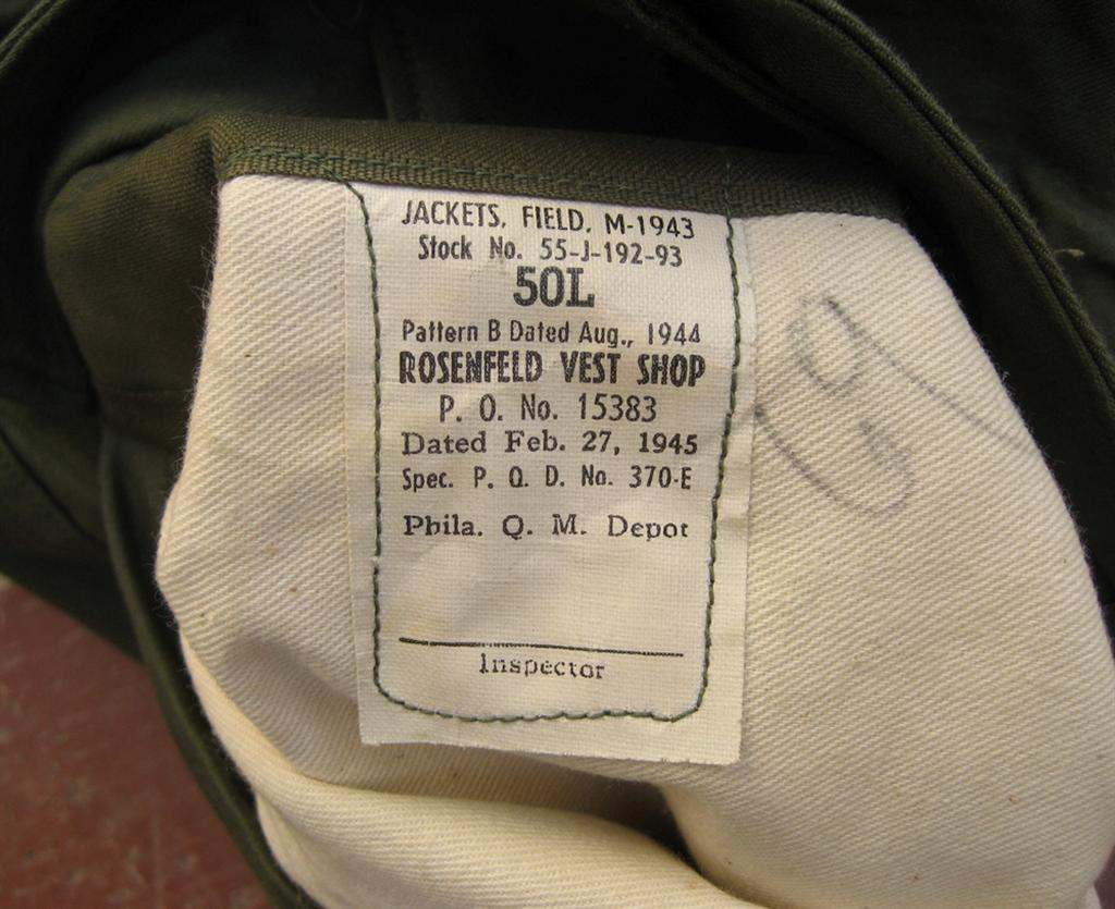 M-1943 FJ in 50L? - UNIFORMS - U.S. Militaria Forum