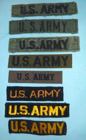 US ARMY tape variants...coloured/subdued - ARMY AND USAAF - U.S ...