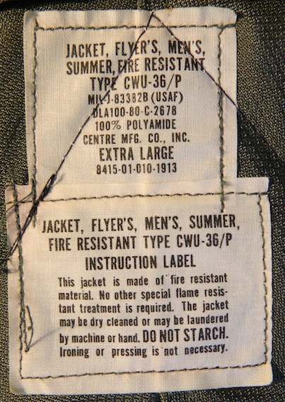 When Was This CWU-36/P Jacket Made ? - FLIGHT CLOTHING - U.S.