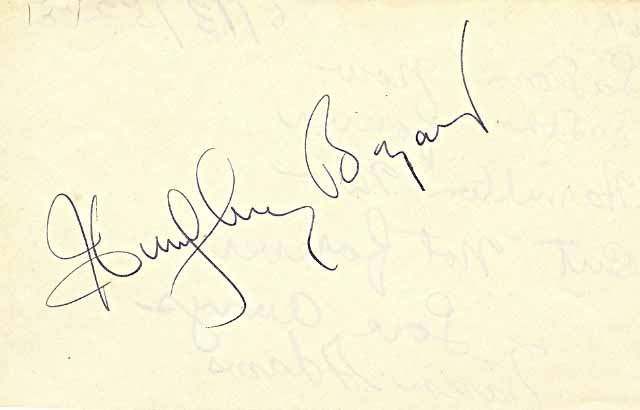 Humphrey Bogart Signed 