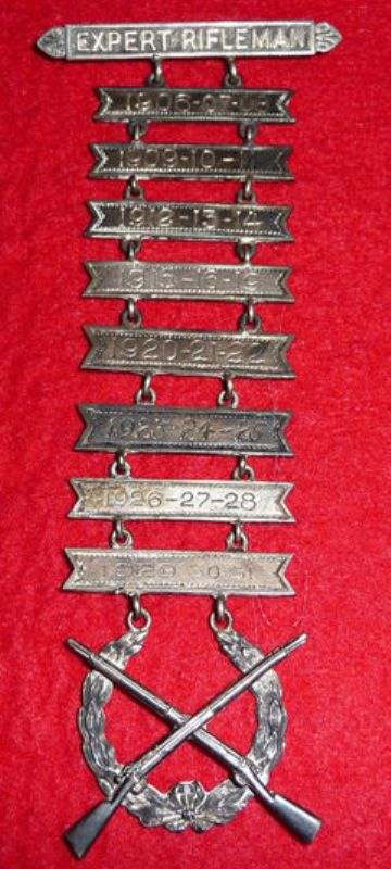 USMC Marksmanship Badges W/ Date Ladder Suspensions - NAVY, MARINE ...