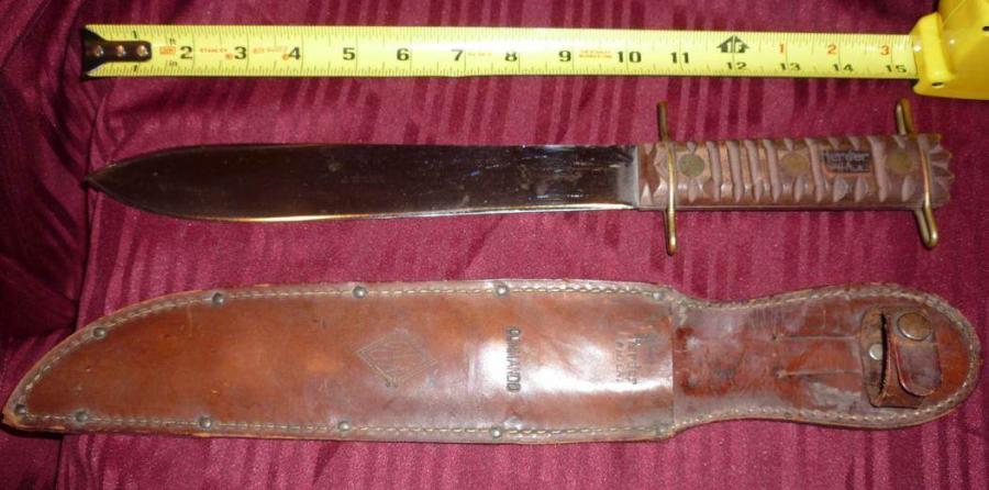 Vintage Hunting Knife Herter's INC. Improved Bowie For Sale