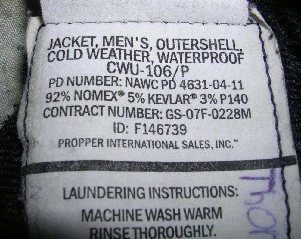 CWU-106/P new USAF flight jacket - FLIGHT CLOTHING - U.S.