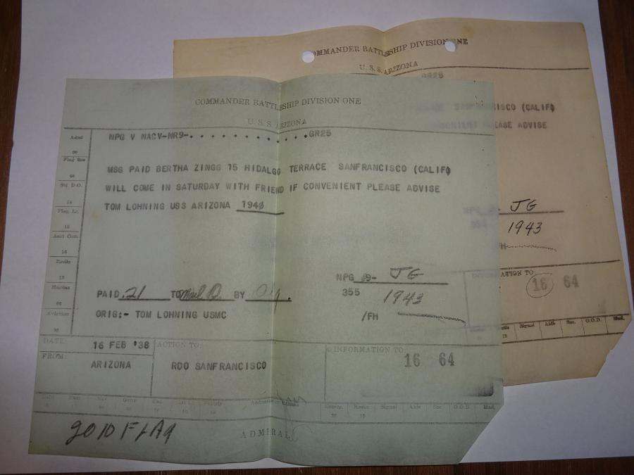 Binder of WWII field manuals, and USS Arizona telegram. - EPHEMERA ...