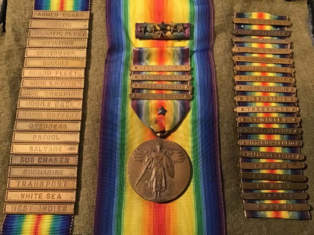 WW1 US Navy Ribbon Bar-Victory & Good Conduct