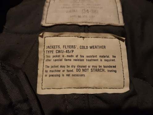 CWU-45/P Flyers Jacket - FLIGHT CLOTHING - U.S. Militaria Forum