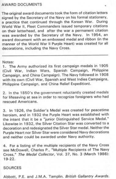 Ref Thread: Navy Cross REFERENCE (Medals Decorations) U S
