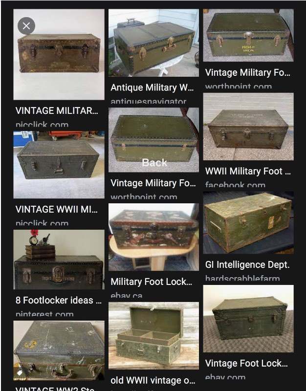 WWII Military Foot Locker- dated March - Pink Star Vintage