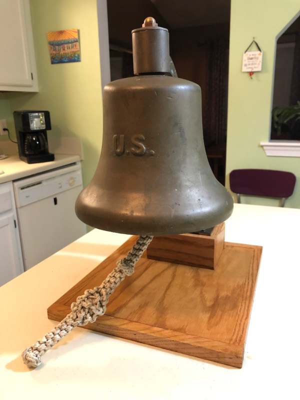Brass Navy Bell Usn Submarine Officer's Ceremonial Wa