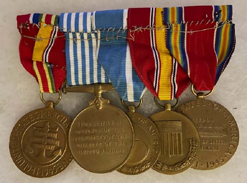 Medal and Ribbon Group to a WWII Merchant Marine Officer with Post WWII ...