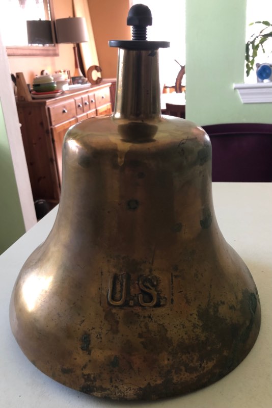Lot - Vintage U.S. Navy? WWII Era Bronze Ships Bell With Top Bracket