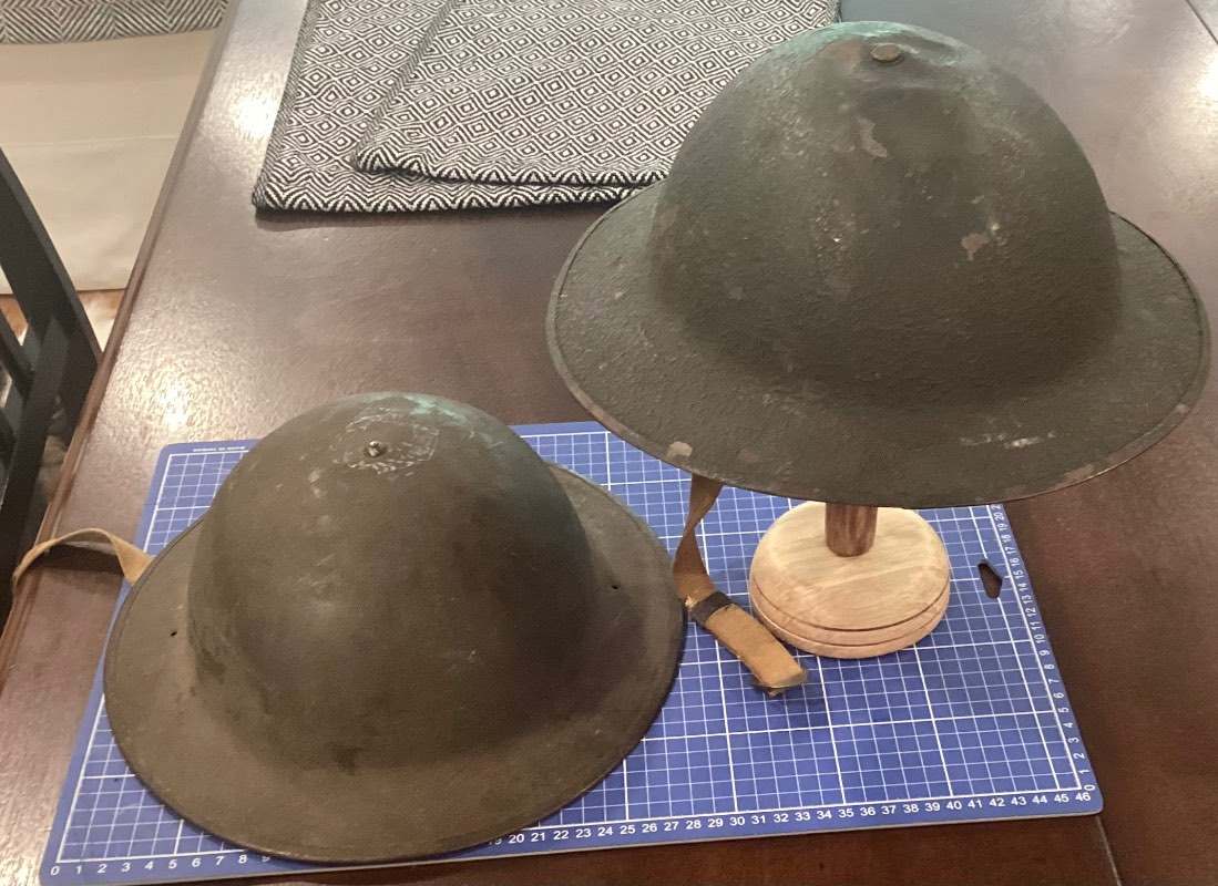 A pair of M1917A1 Helmets - M1917 & M1917A1 HELMETS - U.S. Militaria Forum