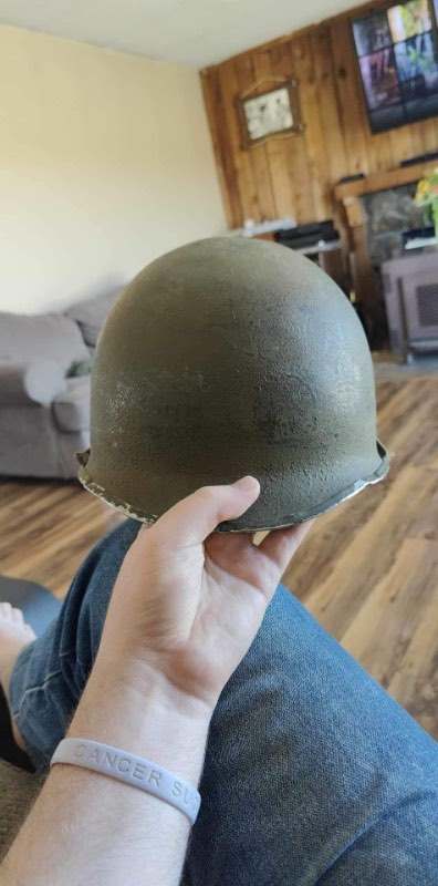 M1 helmet with original WWII paint ? - M-1; M-1C & M-2 HELMETS - U.S ...