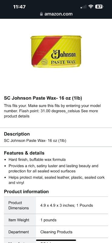 What Happened To Johnson Paste Wax???