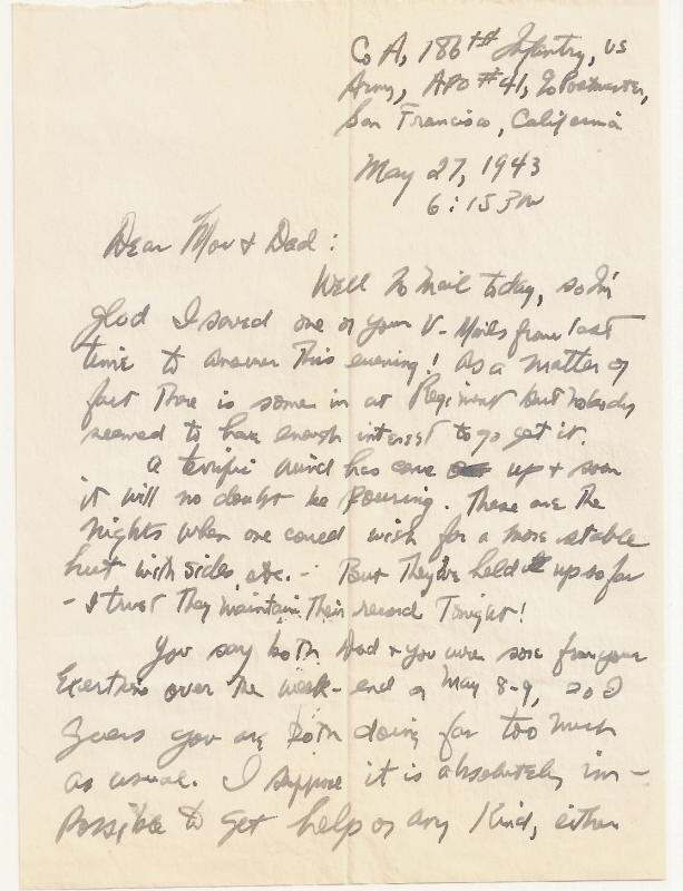 WWII Letter from 1st Lt Casper W. Weinberger - EPHEMERA, PHOTOGRAPHS ...