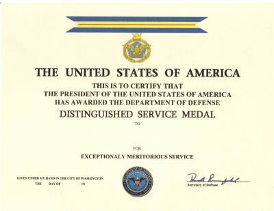 Defense Distinguished Service Medal (DDSM) - DEFENSE DISTINGUISHED ...