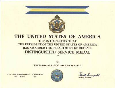 Defense Distinguished Service Medal (DDSM) - DEFENSE DISTINGUISHED ...