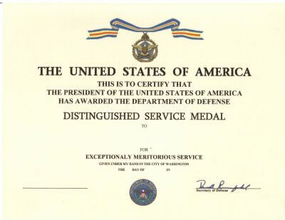 Defense Distinguished Service Medal (DDSM) - DEFENSE DISTINGUISHED ...